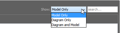 Show only model element properties changes