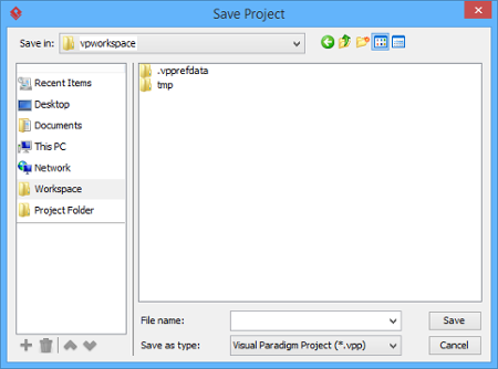 how to save file in visual paradigm