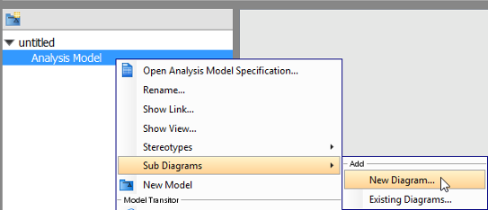 Create a diagram under Model