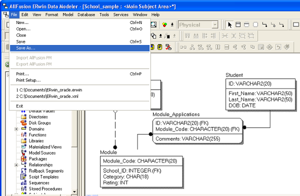 import oracle database to visual paradigm