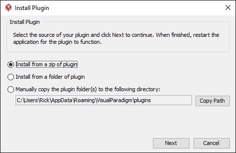 The Install Plugin window