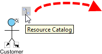 Dragging Resource Catalog button
