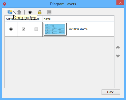 Create a new layer in Diagram Layers window