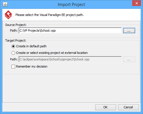 Import an existing .vpp project file