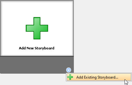 Add existing storyboard