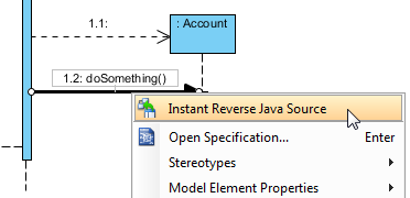 Reverse Java source with a sequence message