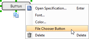 Changing a button to a file chooser button