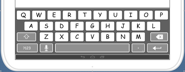 Keyboard shown