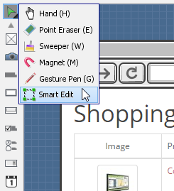 Selecting Smart Edit from diagram toolbar