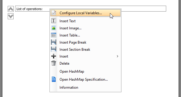 Configure local variable