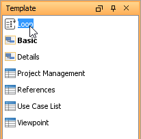 The Loop tool under the Element Template Pane