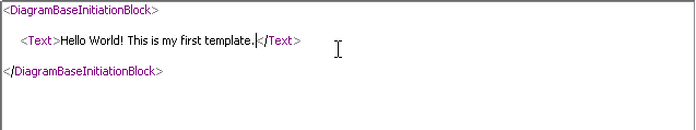 Editing a template in XML editor