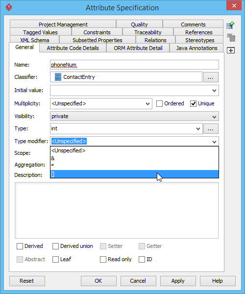 how to add attributes in visual paradigm