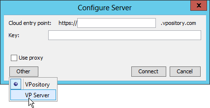 To configure connection to VP Server