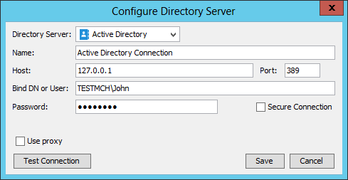 Configuring Active Directory connection