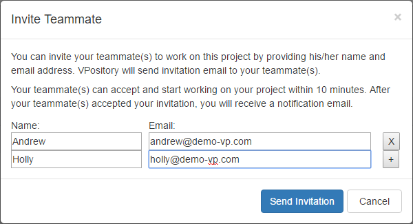 Invite teammate