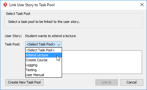 Select a Task Pool to link to