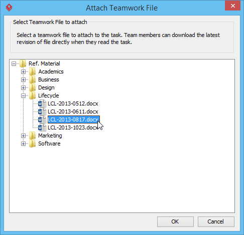 Select a Teamwork File